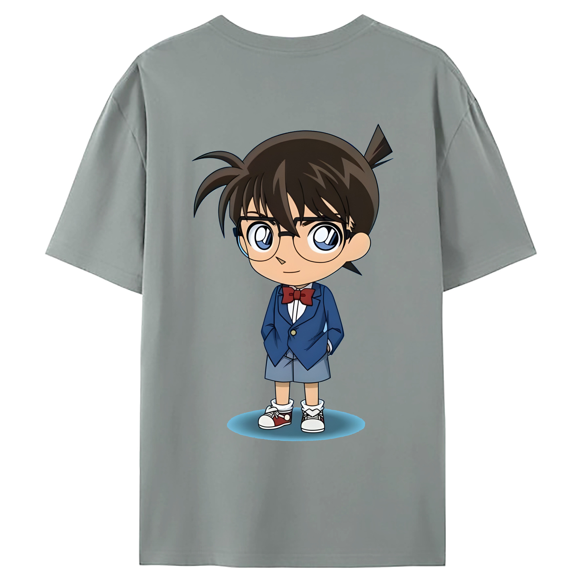 （画像用） 名探偵コナン 江戸川 コナン Detective Conan Conan Edogawa 綿100％ メンズ半袖Tシャツ（バックプリント） 通気性